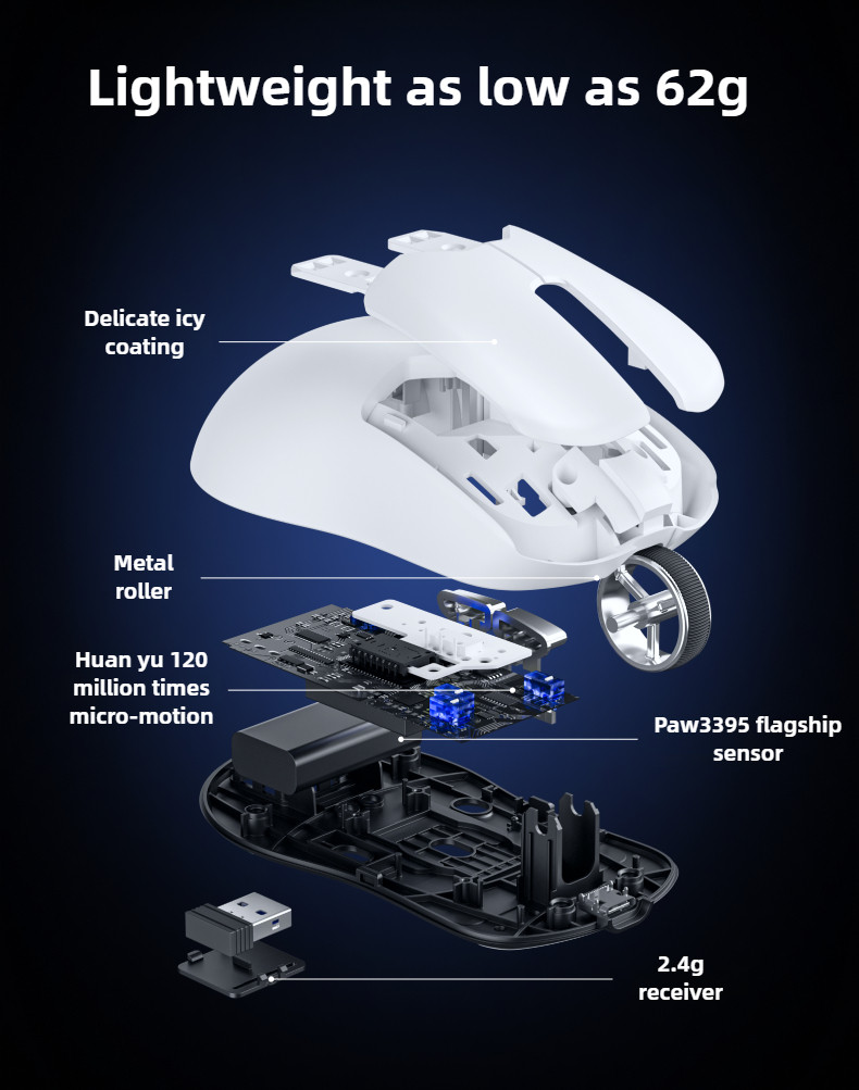 EWEADN H2 SE PRO Lightweight Game Mouse Wireless Three Mode Game E ...