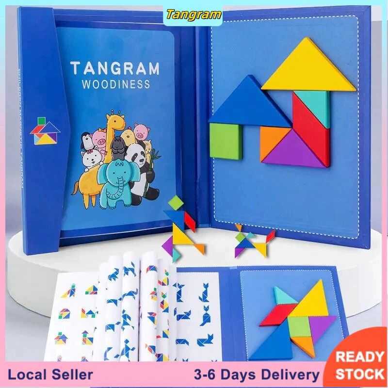 Educational Tangram Jigsaw 3D Magnetic Puzzle Geometric Shapes Hand ...