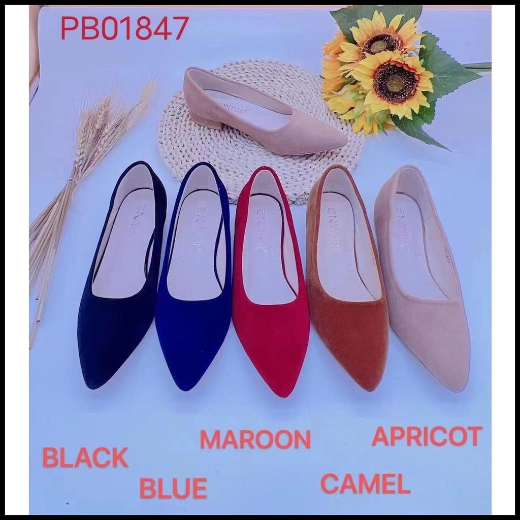 Korean Pointed Toe Office Work Block Heels Shoes(suede 1.3inch ...