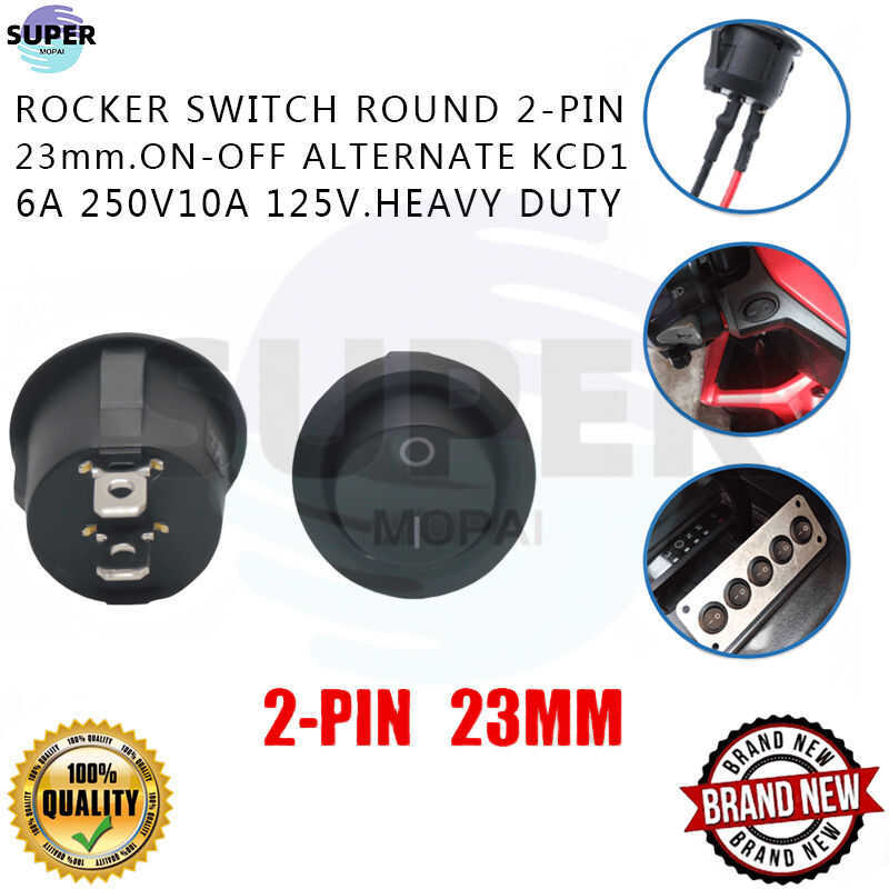 MOTOR MOTORCYCLE ON OFF SWITCH ROUND CIRCLE Rocker Toggle Switch Push ...