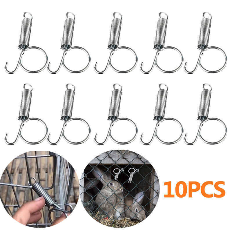 10Pcs Spring Rabbit Gaanized Cage Door Lock Poultry Cages For Cat Dog ...