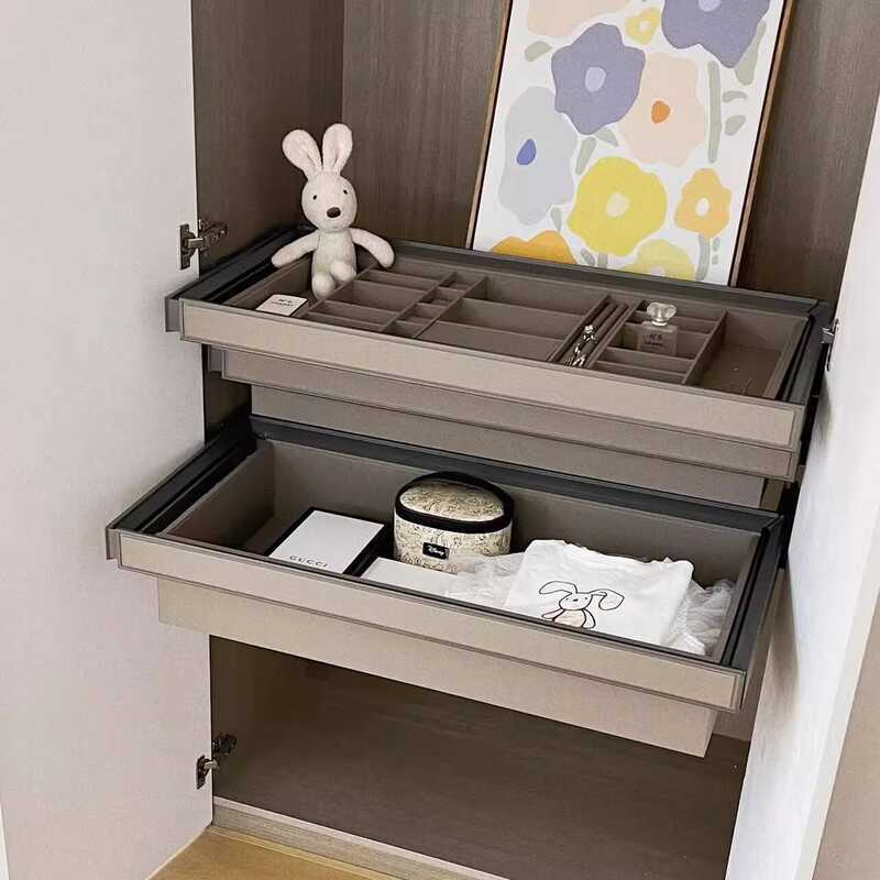 Higold Wardrobe Jewelry Box Drawer Pull Basket Built-in Telescopic ...