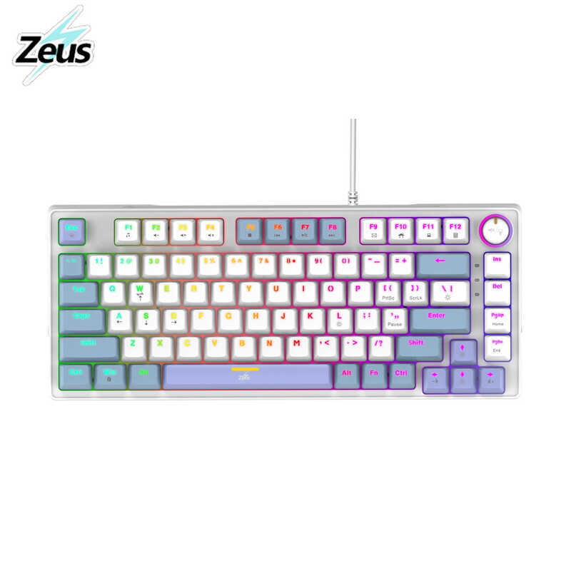 Zeus GD-88 Hot Swappable Mechanical Gaming Keyboard Wired 82 Keys Color ...