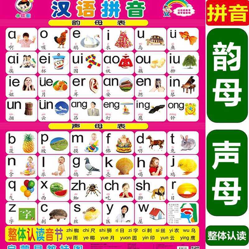 Chinese Pinyin Alphabet Chart Wall Sticker for Preschool to First Grade ...