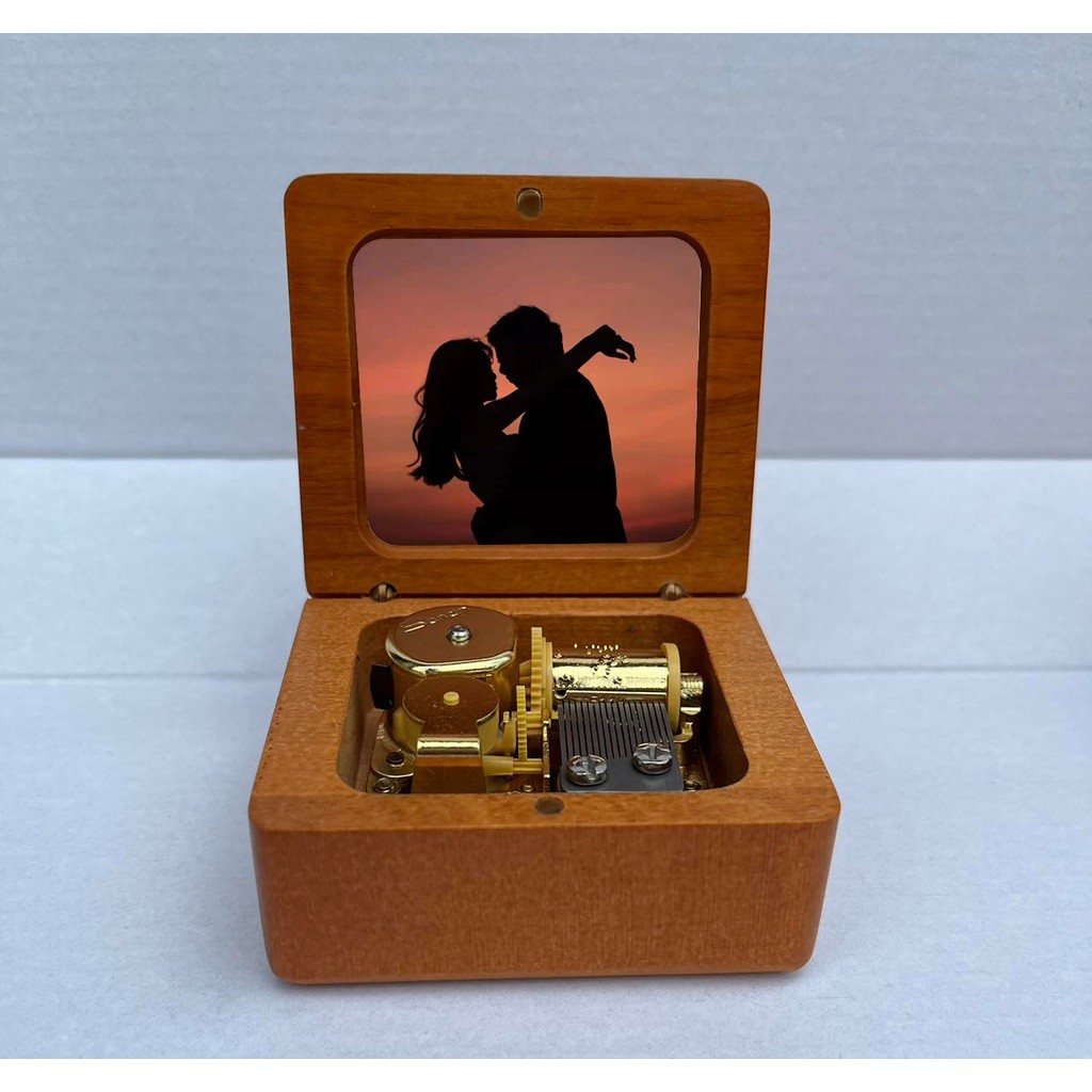 Wooden Customized Music Box Personalized Photo and Text Custom birthday ...