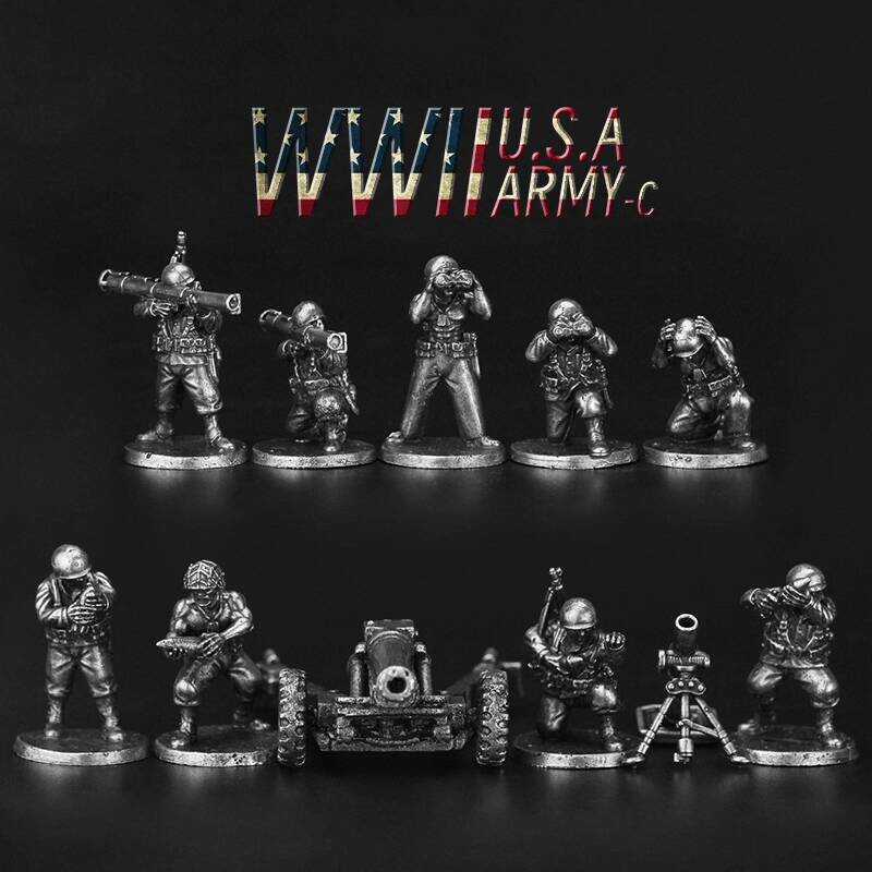C Metal Corps Table Game Toy World War II American Soldier Model Chess ...