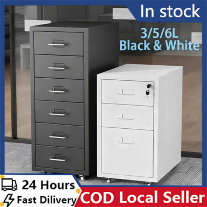 Steel 3/5/6L Metal Filing Cabinet Heavy Duty With Lock Unit Mobile ...