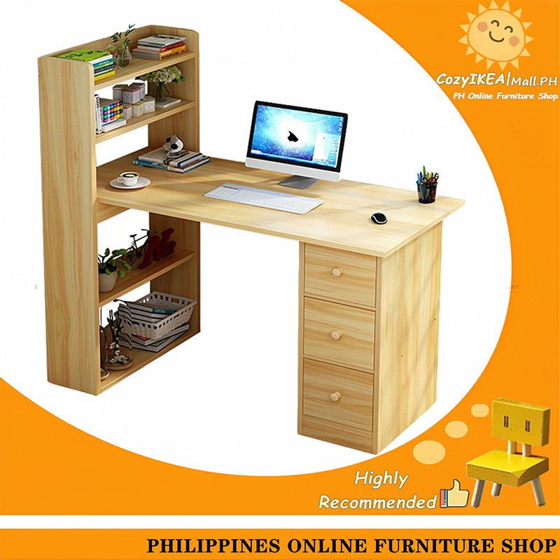 CozyIKEA Desk bookshelf combination table study table home office desk ...