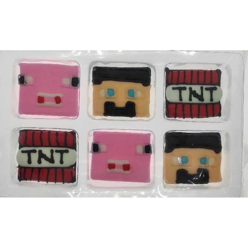 Minecraft Characters Set Royal Icing 2D Cake Cupcake Topper Edible ...