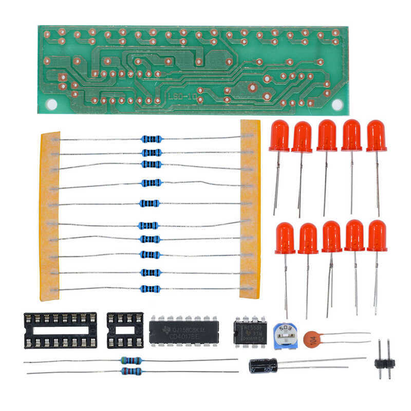 LED Light Chaser Water Flowing Electronic DIY Kits Module Ne555+Cd4017 ...