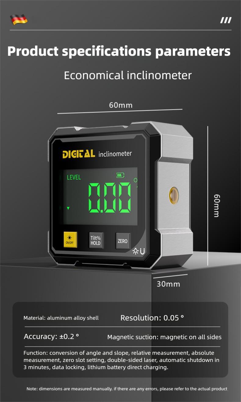 Double Sided Laser Inclinometer Multifunctional Four Sided Magnetic ...
