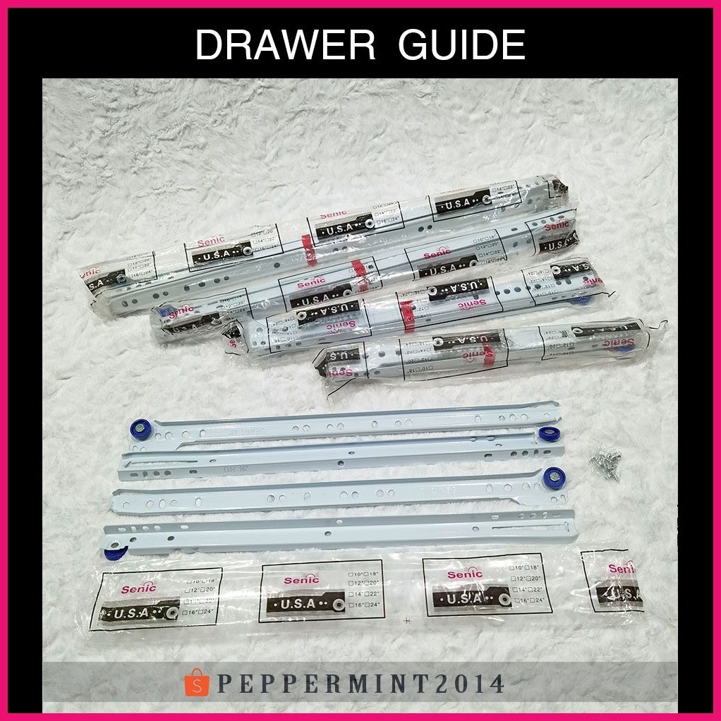 Drawer Slide Guide Senic Roller Type #12 #14 #16 #18 #20 #22 Heavy Duty ...