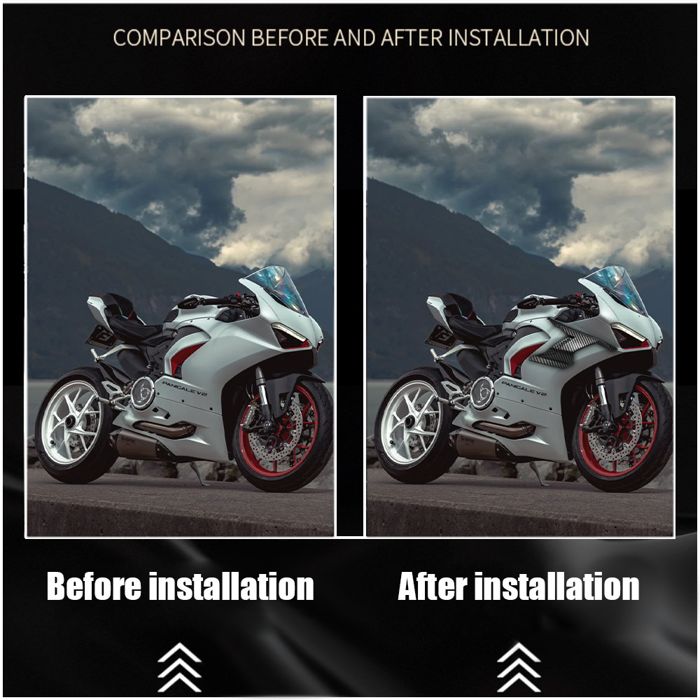 2Pcs Motorcycle Aerodynamic Fairing Winglet ABS Spoiler Compatible ...