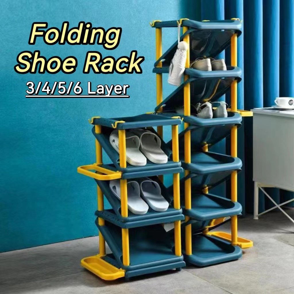 【COD】Multilayer Plastic Shoe Storage Rack 6 Layer Shoe Box Organizer ...