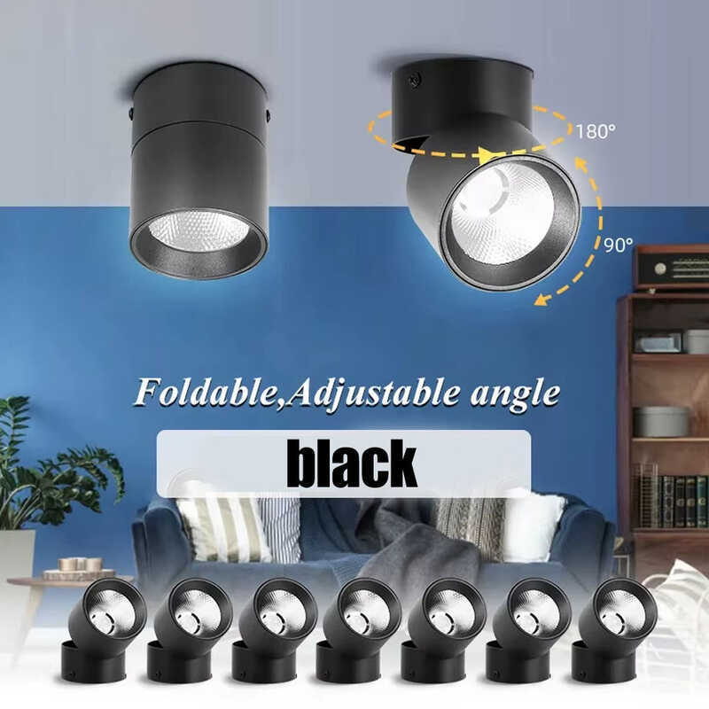 Foldable LED Downlight Surface Mounted Spotlight Adjustable Ceiling Pin ...