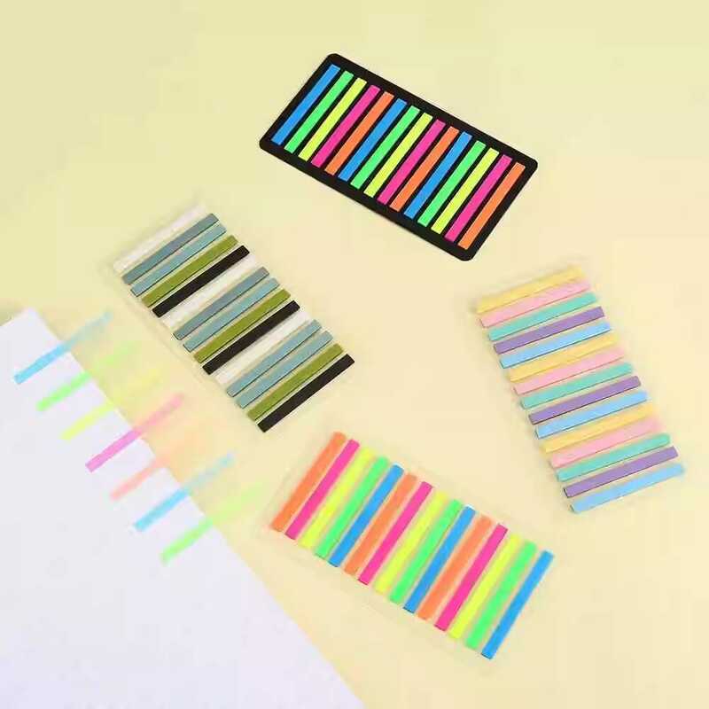 Ultra-Thin Index Tabs Fluorescent Sticky Notes Korean Style Writable ...