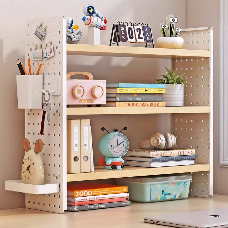 Desktop Storage Rack Desk Bookshelf Pegboard Home Student Study Desk ...