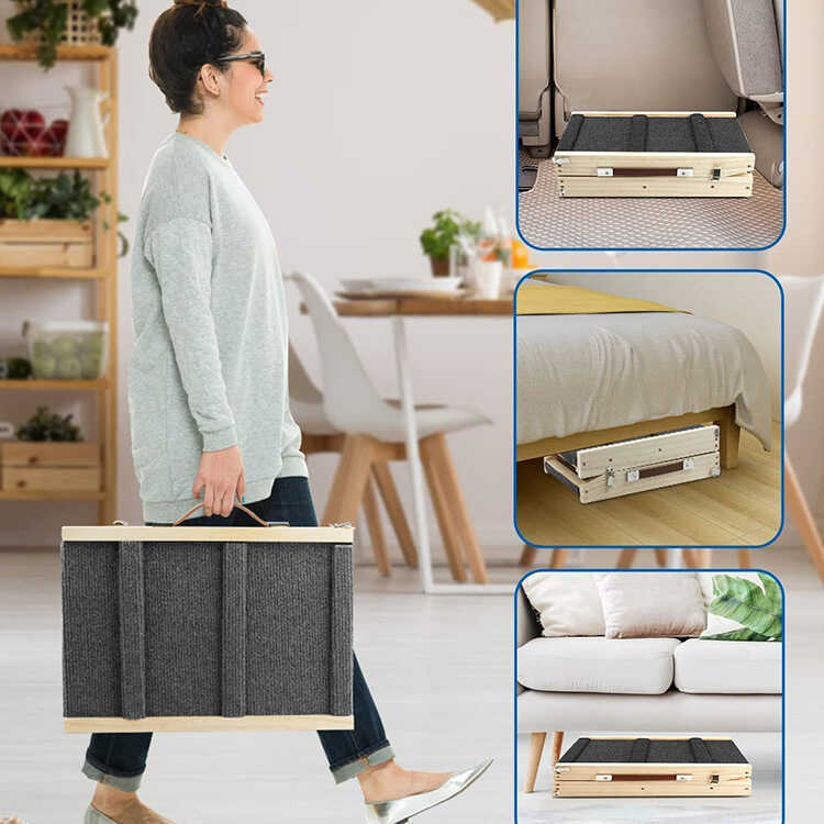 Custom Pet Rack Wooden Portable Indoor Outdoor Adjustable Folding Slope ...
