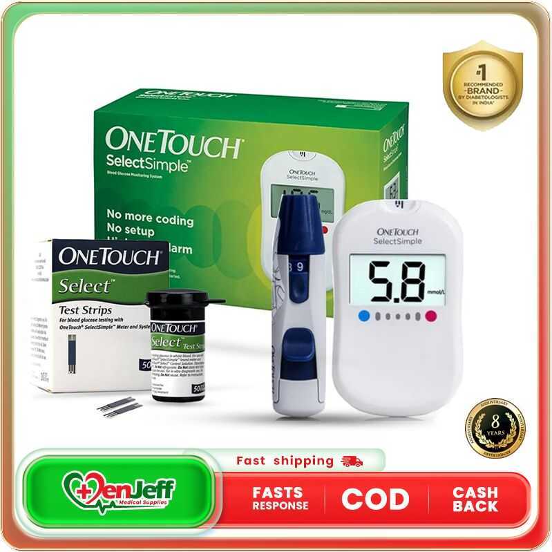 Simple Glucometer Machine Complete Set One Touch Select Test Strips 25S ...