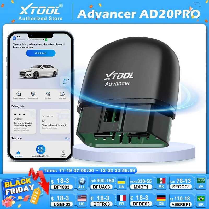 Advancer XTOOL Ad20pro Bluetooth Obd2 Scanner All System Oil Reset OBD ...