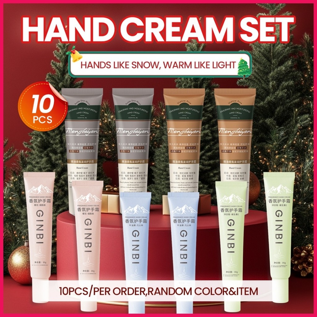 Random scent】 10pcs Set Hand cream Moisturizing Whitening Handcream 30g ...