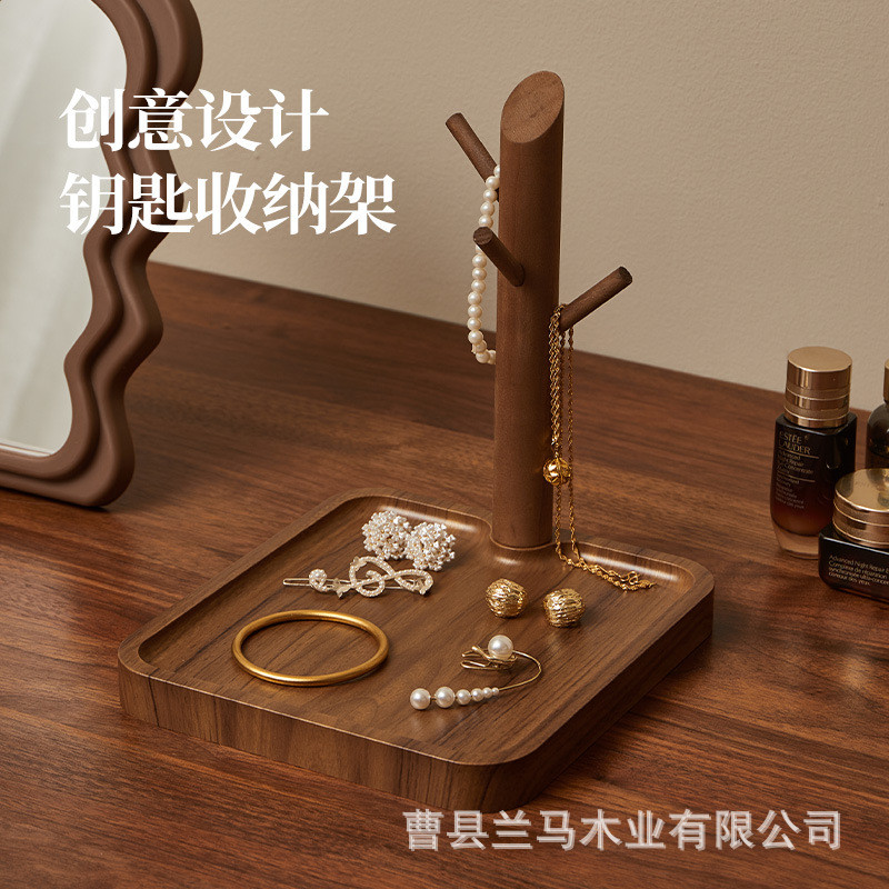 Solid Wood Pendant Rack Entrance Key Storage Box Display Rack Creative ...