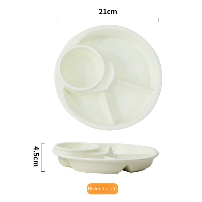 Divided Portion Control Breakfast Plate 4 Grid Microwave Safe for ...