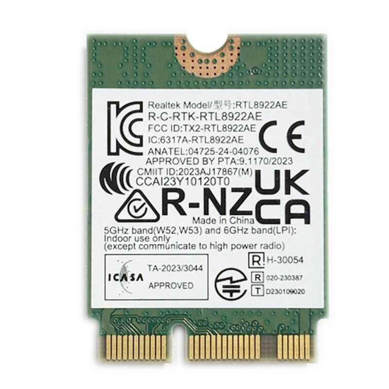 WIFI7 RTL8922AE 802.11BE Wireless Network 2.4G/5G/6G Tri-Band M.2 NGFF ...