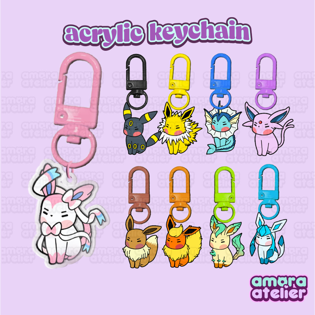 Acrylic Keychain | Pokemon Eeveelution No. 1 | Fan Art by Amora Atelier ...