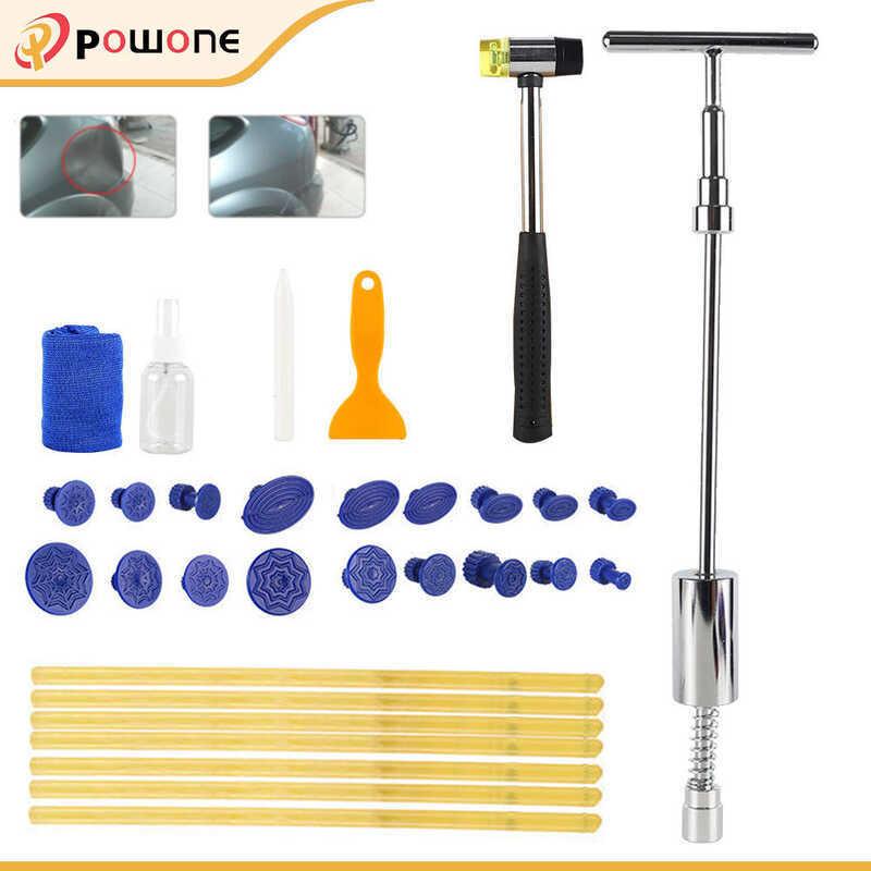 6 PDR Tool Car Paintless Dent Repair Hail Removal T Bar Slide Hammer+ ...