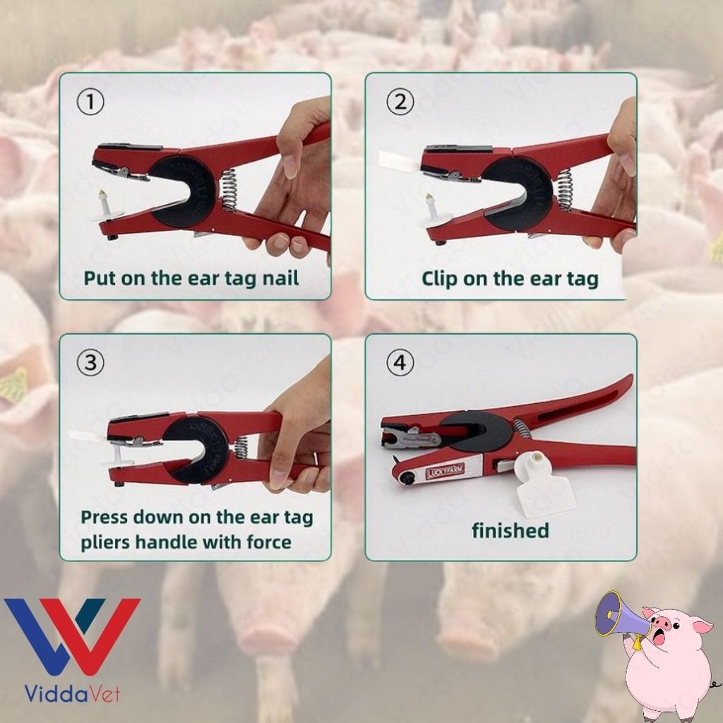 Red Ear Tag Applicator for Livestock Tagging and Farm Animal ...