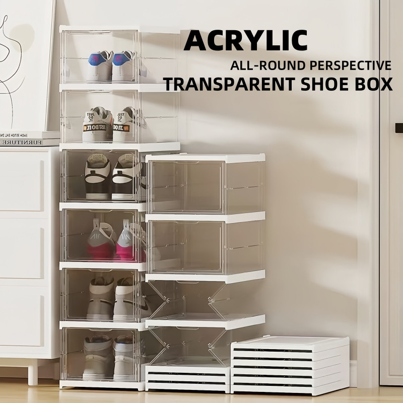 3-10 Layers Foldable Shoe Box Shoes Rack Cabinet Storage Organizer Box ...