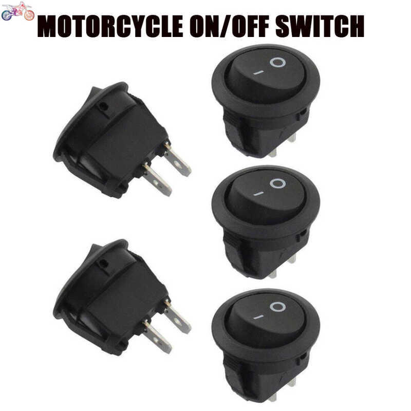 MOTORCYCLE On/Off SWITCH ROUND CIRCLE Rocker Toggle Switch Push Button ...