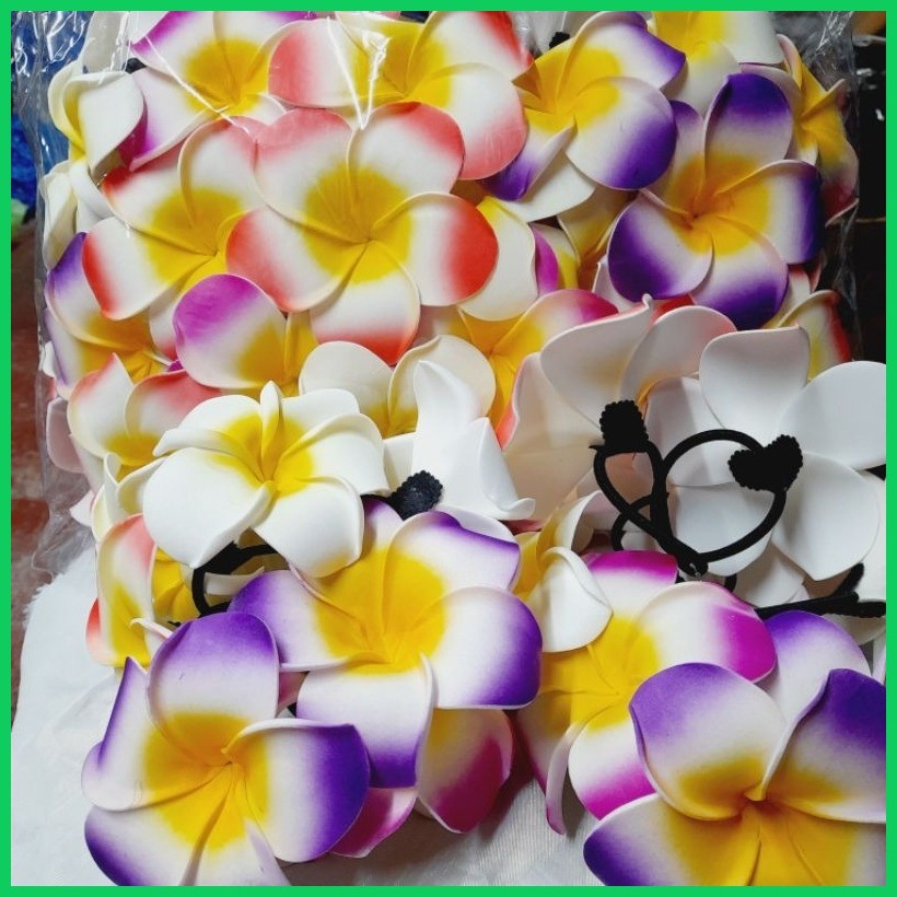 10pcs)SUPER BIG hawaiian calachuchi plumeria ponytail 4colors only ...
