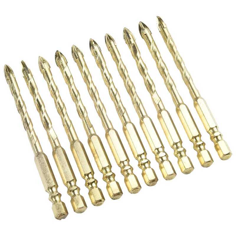 Mm 4 PCS Cross Hex Tile Drill Bits Set For Glass Ceramic Concrete Brick ...