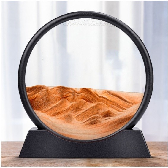 Moving Sand Art Picture Round Glass 3D Deep Sea Sandscape in Motion ...