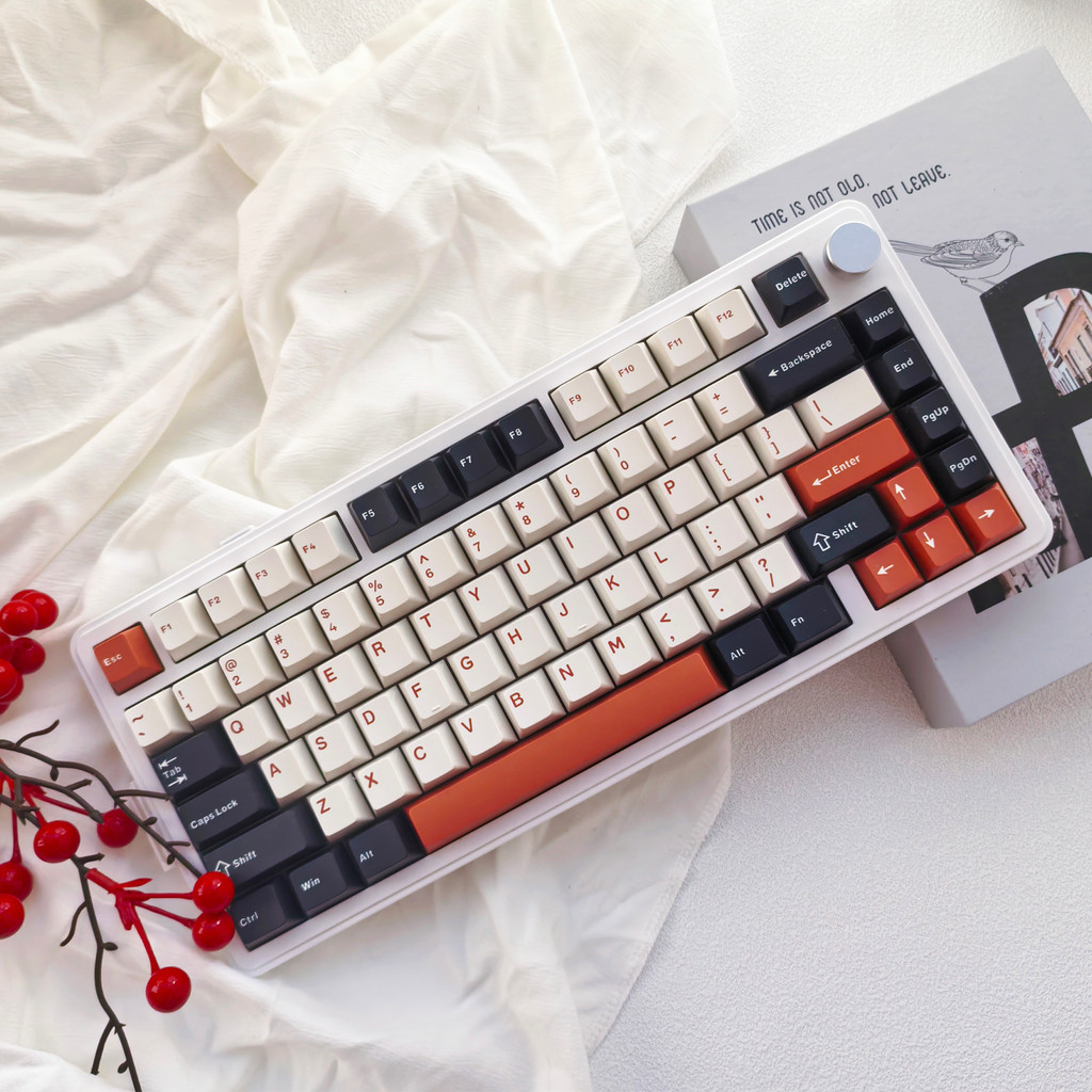 128 Keys Ink Orange Cherry Profile PBT Keycaps Double Shot Custom ...