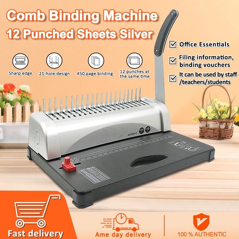 Combing binding machine 12 perforated paper office automatic binding ...