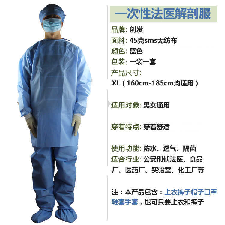 Two-Piece Dissection Suit Forensic Workwear Disposable Medical ...
