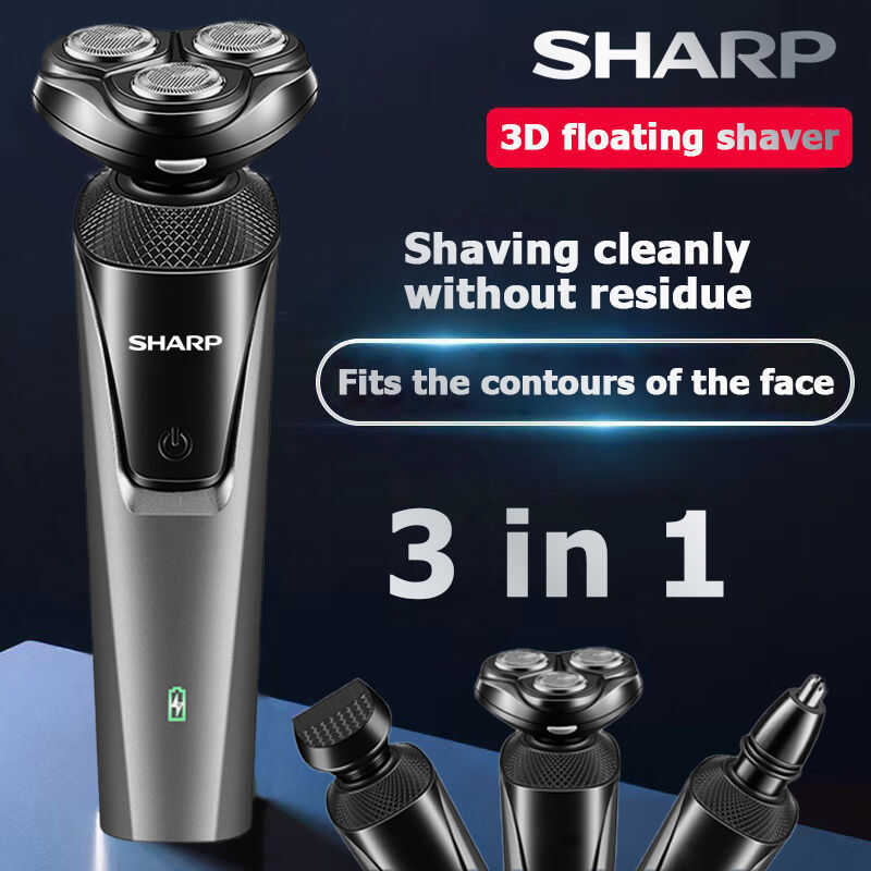 Sharp Electric Razor 3-In-1 Set Shaving Head 3D Rotary Shaver Trimmer ...