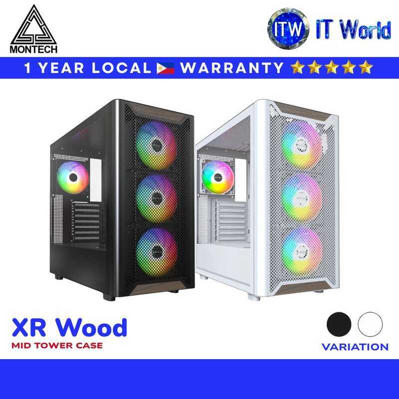 Montech XR Mid-Tower TG Side Panel & Mesh Front with Wood Blends PC ...