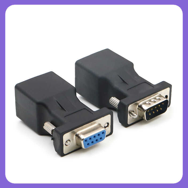 Rs232 Female Connector Db9 Serial Port Extender To LAN Cat5 Cat6 Rj45 ...