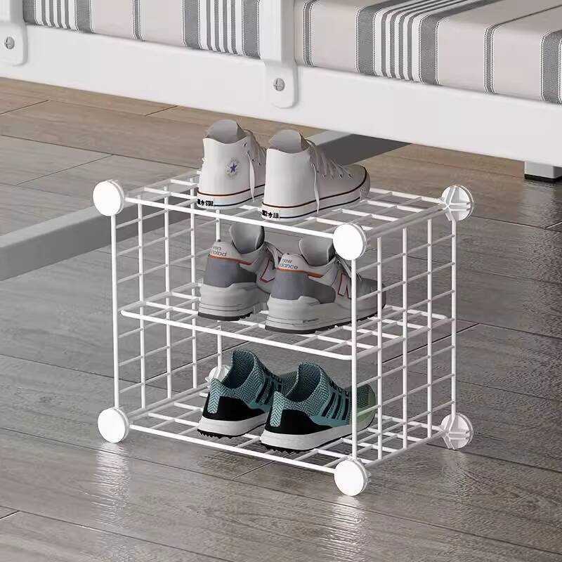 Mini Apartment Rack Simple Entryway Iron Art Narrow Small Shoe Cabinet ...