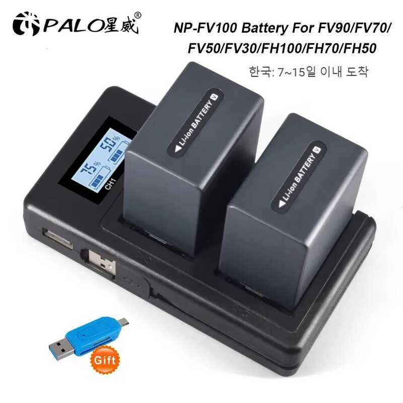 PALO NP Be 4 Fv100 Np-Fv100 Batteries + LCD USB Charger For Sony Np ...