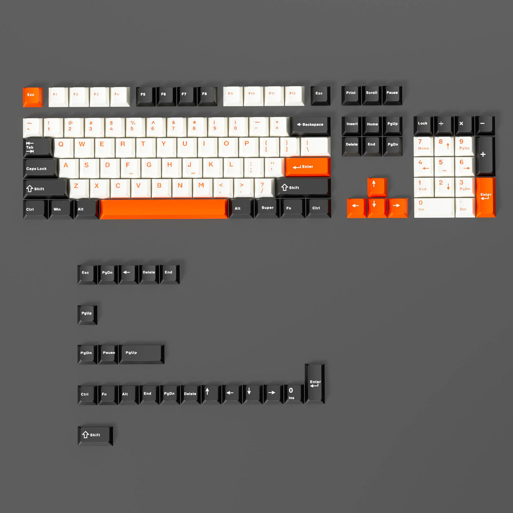 128 Keys Ink Orange Cherry Profile PBT Keycaps Double Shot Custom ...