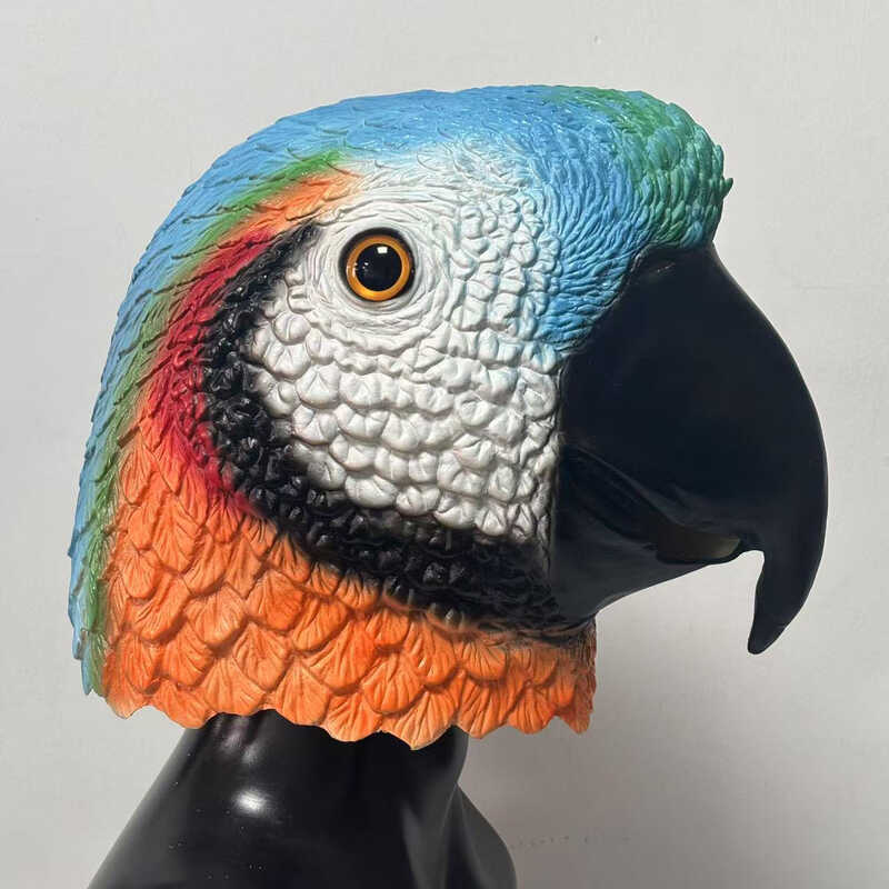 New Color Parrot Mask Latex Animal Headgear Masquerade Party Costume ...
