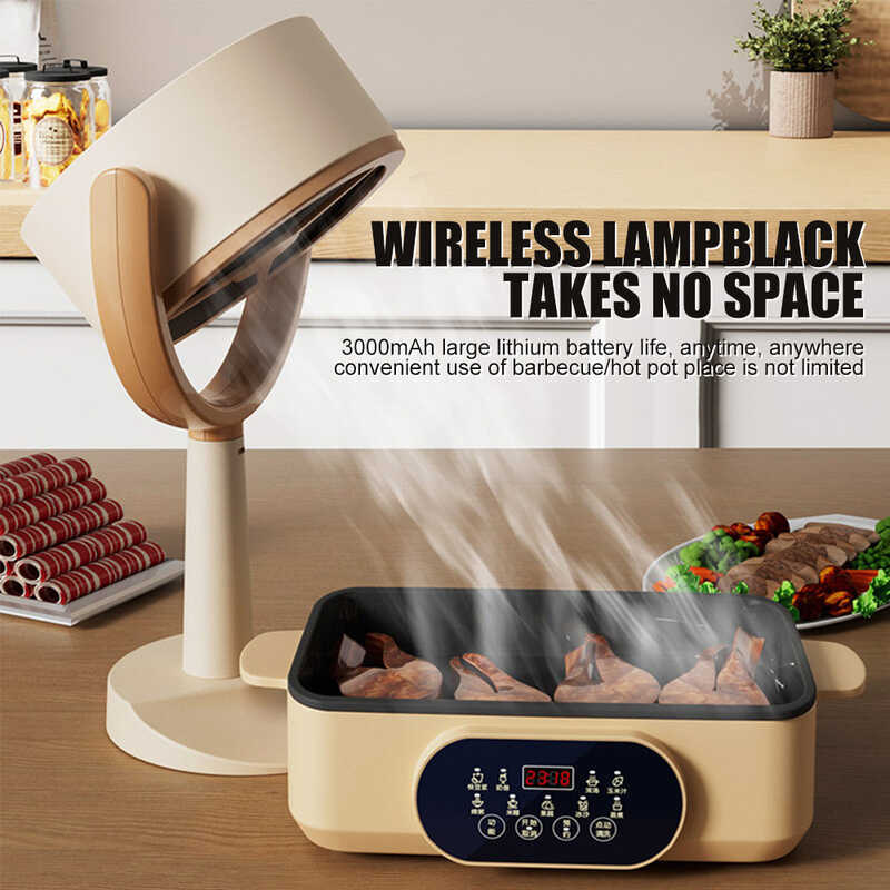 Rechargeable Desktop Range Hood with 2 Speed Fan, Low Noise Portable ...
