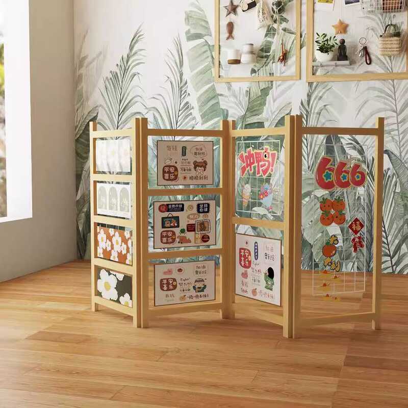 Kindergarten Display Rack Solid Wood Area Hanging Board Art Exhibition ...