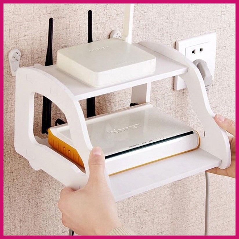 Wall-mounted WiFi router TV set-top box shelf car router storage shelf ...