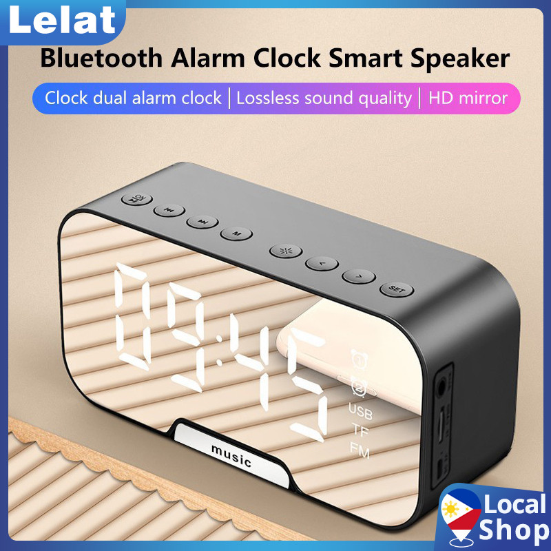 Mobile phone stand mini mirror clock alarm clock small stereo mirror ...